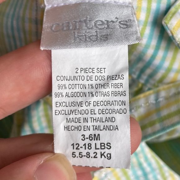 CARTERS KIDS YELLOW BLUE EMBROIDERED FLOWER OVERALLS SIZE 3/6 MONTHS - Picture 5 of 5